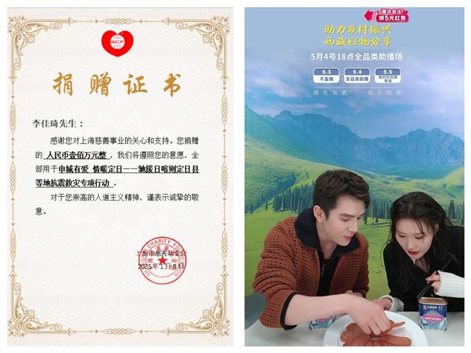 李佳琦先生捐赠100万元善款驰援西藏地震灾区